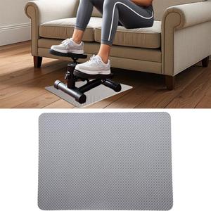 Double-Sided Non Slip Mat for Stepper Exercise Machine & Under Desk Mini Elliptical Exercise Equipment, Small Workout Floor Protection Mat for Seated Pedal Exerciser, Indoor Cycling Bike (Gray)