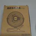 BESKAR USB Clip on Fan, Portable Small Fan with Cord Powered, 3 Speeds Strong Airflow, with Sturdy Clamp, Quiet Personal Desk Fan (Black)