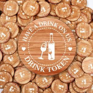 Marsui 200 Pcs Wooden Drink Tokens Bulk for Wedding Personalised Drink Tickets Poker Chips for Guest Wedding Favours Beverage Birthday Parties Bar Table Decoration Supplies(Highball Cup Pattern)