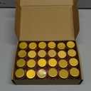 JIUWU 24-Pack Small Glass Bottles,1 Oz with Lid Decorative Bottles 1 oz Glass Jars with Lids, 30ml Travel Bottles, 37x50mm Gold-Cap Bottle for Essential Oils, Perfume & Home Storage