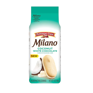 Pepperidge Farm Milano White Chocolate Coconut Flavored Cookies, 7 Oz Bag, 11 Pack, Best By 07/20/25