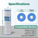 TOREAD PA106 Pool Filter Replaces Hayward CX880XRE, Ultral-A1, Unicel C-7488, Filbur FC-1226, FC-6430, Hayward SwimClear C4020, C4025, C4030, 4 X 106 sq. ft. Filter Cartridge 4 Pack