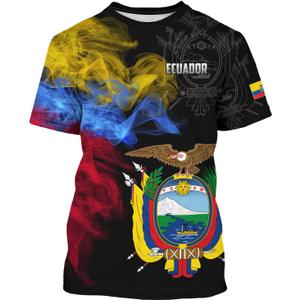 DFZ Men's Ecuador Flag Novelty T-Shirt Summer Short Sleeve 3D Printed Casual Short Sleeves Top Unisex S