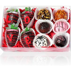 50PCS 8x5x2 Inch Full Clear Chocolate Covered Strawberries Boxes with Window, Bakery, Cookies, Cakesickle, Dessert, Donut Boxes