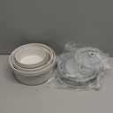 Airtight Food Storage Containers with Lids Mixing Bowls Set, Ceramic Serving Bowls with Lids Set of 4, 12/16/28/40 oz Stackable Nesting Salad Bowls for Cooking, Baking, Ramen - Beige