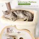 Globlazer Heavy Duty Cat Trees for Large Cats, Sturdy 72in Maine Coon Cat Tree for Large Cat 20 lbs+ Heavy Duty Cat Tower for Adult Biggest Cats with 6 Scratching Posts, Hammock, S72, Beige