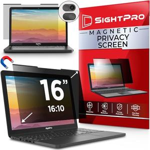 SightPro Magnetic Laptop Privacy Screen 16 Inch 16:10 - Patented Removable Laptop Privacy Filter Shield and Protector