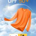 MAGCOMSEN Men's Long Sleeve Shirts UPF 50+ UV Sun Protection Athletic Shirts for Hiking Running Workout Rash Guard (Orange, L)