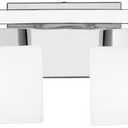 4-Light Modern Chrome Vanity Light Fixture with White Glass Shade for Bathroom Over Mirror, 31.5 Inches