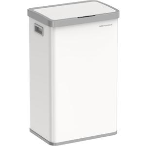 SONGMICS Motion Sensor Trash Can, 18-Gallon (68L) Automatic Kitchen Garbage Can with Stay-Open Lid, Soft Close, Stainless Steel, 15 Trash Bags Included, Cloud White ULTB630W68