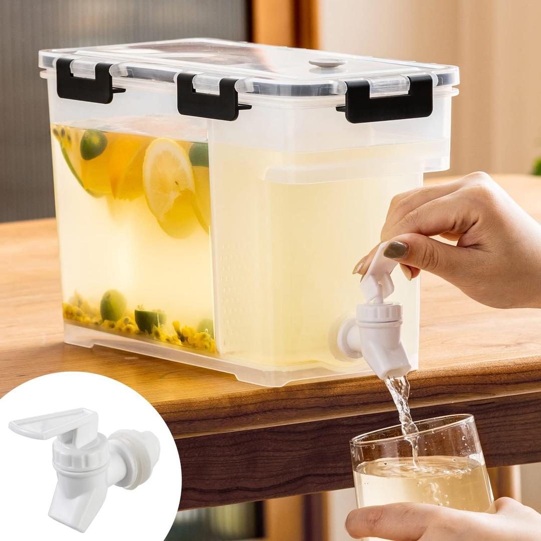 Cold Kettle with Faucet, 3.5L Refrigerator Juice Water Pitcher, Home Plastic Beverage Dispenser, Filter Drink Container for Home, Kitchen, Camping, Party (1 gallon)