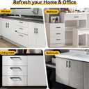 10 Pack 5" Matte Black Cabinet Pulls, Hollow (3" C-C) Stainless Steel Drawer Handles for Kitchen/Bathroom/Cupboard, Easy-Install Dresser Hardware