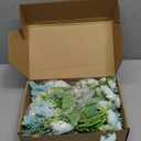 Zeyune 8 Pcs 13.4 Inch Artificial Flowers Bouquet Fake Silk Flowers Faux Bouquet Hydrangea Bouquets for Mother's Day Wedding Birthday Table Centerpieces Home Office Decoration(Blue,Peony)