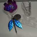 AIINY Solar Purple Metal Flower Wind Spinners, Colorful Spinning Windmill Lotus Yard Art Lights Wind Pinwheels with LED Crystal Ball Decorative Stake Lighting Flower Sculpture