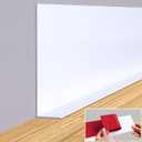 Flexible Baseboard Molding Trim, 5 Inch(W) x 40 Feet(L) Self-Adhesive Vinyl Wall Base Cove Base, Peel and Stick Rubber Wall Base with a Crease Moulding Trim