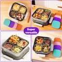 Set of 2 Snackle Box Container Stainless Steel Conntainers with Lids 10 Pack,2 Large Stainless Steel Container(1.5qt) and Set of 8 Snack Containers,Convenient to Carry,Suitable for Picnics and Travel