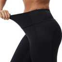 VME High Waisted Yoga Pants with Pockets - Tummy Control Workout Running Yoga Legging for Women (Black, M)