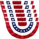 6Pack 3x6 FT American Pleated Fan Flag, USA Patriotic Half Fan Bunting Flag, 4th of July Flags Decorations for Outside, Red White and Blue Patriotic Decorations Outdoor