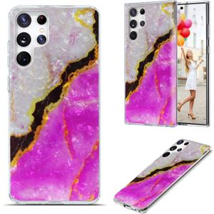 for Samsung Galaxy S23 Ultra Case for Women Men Girl,AKORAVO Full Protective Shockproof Slim Soft TPU Phone Cover Cases Design for Galaxy S23 Ultra,Glitter Sparkle Shiny Pearl Luster Pink Gold Marble
