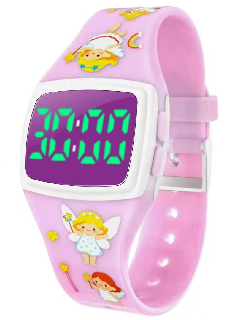 Potty Training Watch for Toddlers, Cute Angel & Rainbow Design with 5 Timing Modes (30-180min), Music & Flash Reminders, Magnetic Charging, Large Dial, Splash-Proof, Gifts for 3-7 Year Old Girls