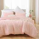 YIRDDEO Pink Full Comforter Set 1Pcs, Boho Blush Full Size Blanket