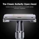 Keropy Double Edge Safety Razor, Single Blade razor for Men & Women, Shaving Razor with 10 Razor Blade, Metal Razor - Silver