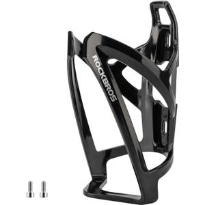 ROCKBROS Bike Water Bottle Holder Ultra-Light Bicycle Bottle Cages with Screws Tool, Universal Bike Cup Holder Rack for Road MTB Bikes (Standard, Black)