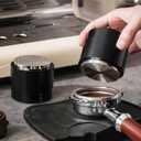 53MM Espresso Accessories - WDT Tool , Coffee Tamper set with 2-in-1 Design, 304 Stainless Steel Premium Coffee Accessories for Home Baristas & Beginners (Black)