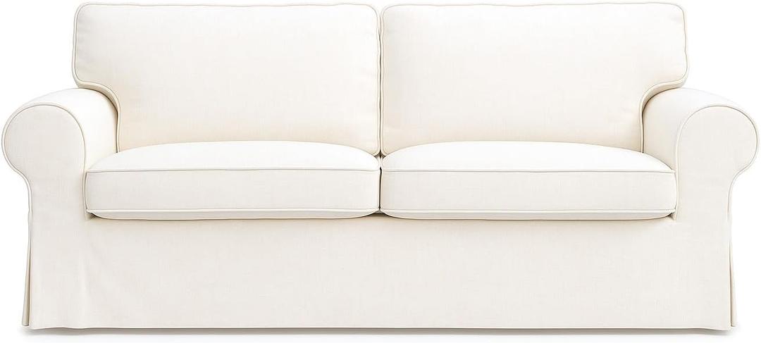 Ektorp Loveseat Cover Replacement for IKEA Ektorp Sofa Cover, Ektorp 2 Seater Sofa Cover Ektorp Couch Cover Only!(Polyester Daily Off White)