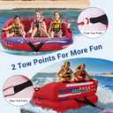 ZOOMBROS Towable Tubes for Boating 2-3 Person, Front/Back Tow Points Sofa Style Boat Tubes and Towables, Holds 340-510 lbs Large Capacity, Premium Nylon Cover, Perfect for Kids & Adults