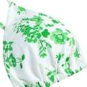 ZAFUL Women's Ditsy Floral Printed Swimsuit Underwired Knotted String Triangle Bikini High Cut Cheeky Bikini Set (X-Large, 132-green)