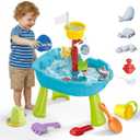 deAO Water Sand Table for Toddlers 3-5 Outdoor Toys Kids Water Table Summer Water Play Table Outside Beach Backyard Toys Birthday Gifts for Boys Girls