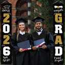 Graduation Decorations 2026 Banner Porch Sign Black Gold for Class of 2026 Graduates Party Supplies