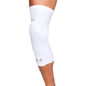 Under Armour Basketball Hex Pad Leg Sleeve, Compression Sleeve with Hex Pad Technology-Basketball, Football, Volleyball & More (Adult- Medium, White)