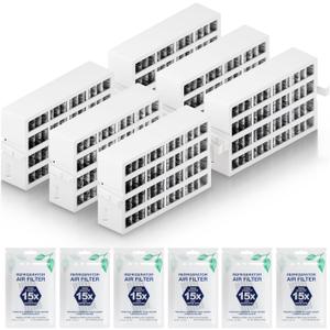 W10311524 AIR1 Refrigerator Air Filter Cartridge Replacement for Whirlpool Kenmore Refrigerator Compatible with Fresh Flow Refrigerator Air Filter, White, 6 Pack by Funmit
