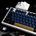 Blue Samurai Keycaps 129 Keys, Cherry Profile Dye Sublimation Keycaps for Gaming Keyboard, PBT Customized keycaps Set with Puller for Cherry Mx Switches Mechanical Keyboard
