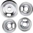 W10196405 W10196406 Chrome Drip Pans Kit by Blutoget -Compatible for Whirlpool Electric Range Burner -Replaces 0089285 0091813 0304979 0310228 -Includes an 8-Inch and 3 6-Inch Electric Stove Drip Pans