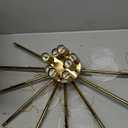 Modern Gold Chandelier Disc Glass Pendant Light 8 Lights Dining Room Hanging Light - 23.62" W