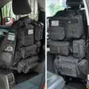 Tactical Car Seat Back Organizer,Tactical Molle Seat Back Organizer with 6 Detachable Molle Pouch,Universal Fits for Car Truck Jeep Vehicle Black