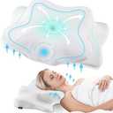 DONAMA Cervical Pillow for Neck and Shoulder,Contour Memory Foam Pillow,Ergonomic Neck Support Pillow for Side Back Stomach Sleepers with Pillowcase