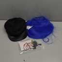 Women Cosplay Wig Dark Blue Bob Short Straight Hair Wig Button Glasses Key Necklace Gemstone Necklace Dragonfly Hairpin Costume Party Cosplay Wig (SET3)