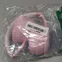 RORSOU B10 Wireless Over-Ear Headphones, Lightweight Folding Stereo Bass Bluetooth Headset with Mic, 50H Playtime, Volume Control, Bluetooth 5.3 Headphones for iPad/Travel/Tablet/PC (Pink)