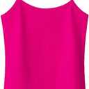 Women's Solid Color Minimalist Striped Classic Plus Size Sleeveless Camisole (XX-Large, Rose Red)