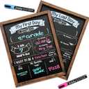 Loddie Doddie 2-Sided Chalkboard Sign - 14 x 11 in Rustic Brown - Magnetic Surface for First Day of School Photos - Flip-Over Design for First Day of Kindergarten Sign - End-of-School Keepsake Board