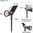 6 Pack Solar Lights Outdoor Waterproof IP65,Warm White Light,2 Lighting Modes,Solar Powered Spotlights for Yard Garden Solar Spot Lights for Flag Landscape Auto On/Off