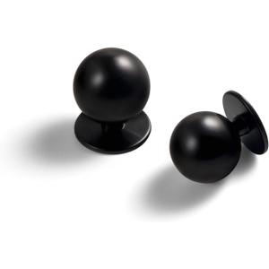 Set of 12 -Sleek Round Matte Black Cabinet Knobs - Modern and Minimalist Hardware for Stylish Home Enhancement - 1 Inch Diameter
