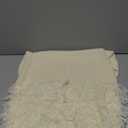 MakeMeChic Women's Plus Size Summer Mini Dress Crochet Fringe Sleeveless Mock Neck Dresses White Large Plus