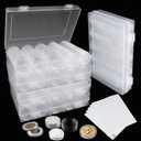 APACALI 500PCS Coin Capsules Holder (17/20/25/27/30mm) 5 Size Clear Plastic Storage Case Organizer Box With Protect Gasket, Round Holders for Collection Supplies With Foam Gasket