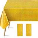 2 Pcs Gold Holographic Foil Tablecloths - 54x108 Durable Table Cover with a Magical Shimmer, Simplistic Luxury for Parties, Weddings, and Showers, Add a Sparkling Touch to Your Special Events