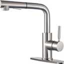 Peppermint Pull Down Sprayer Brushed Nickel Faucet for Sink - Single Lever, 3 Hole, Short Low Arc, RV/Utility Room